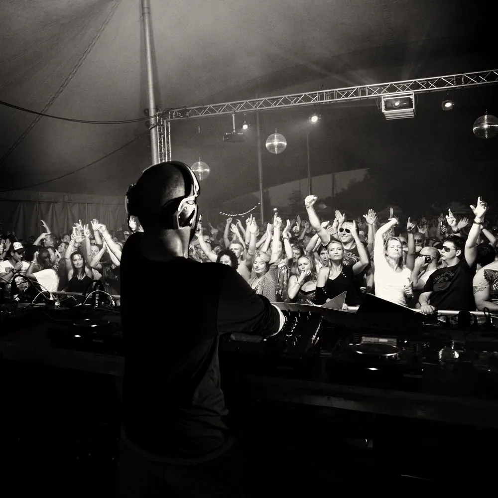 Under the tent